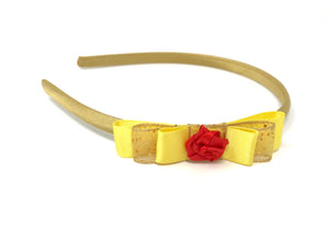 Princess Belle Inspired Triple Bow Headband