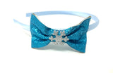 Princess Elsa Inspired Turquoise Glitter Snowflake Headband