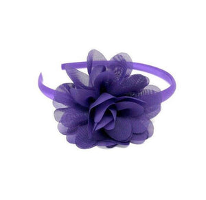 Purple Chiffon Flower Headband