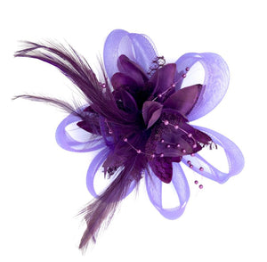 Purple Feather Fascinator