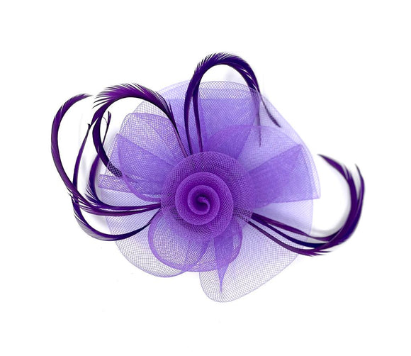 Purple Swirl Feather Fascinator