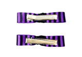 Black and Purple Striped Bow Hair Clips Witches Halloween Hair Clip Set