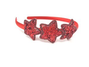 Red Glitter Star Headband