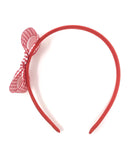 Red Gingham Side Knot Bow Headband