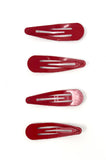 Red Glitter Snap Clips - Set of 4