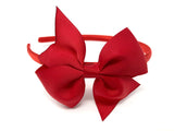 Red Pinwheel Side Bow Headband