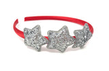 Red and Silver Glitter Star Headband