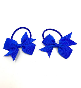 Royal Blue Bow Hair Ties - Set of 2