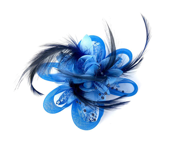 Royal Blue Feather Fascinator