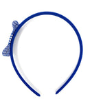 Royal Blue Gingham Side Bow Headband