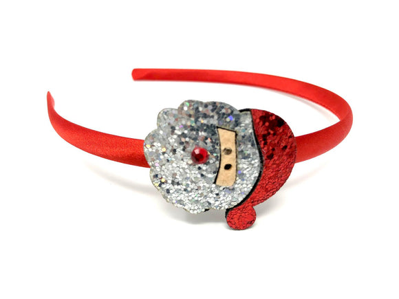 Red Glitter Santa Headband