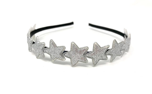 Silver Glitter Star Headband