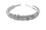 Silver Headband with Silver Flowers