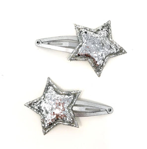 Silver Star Snap Clips - Set of 2