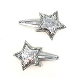 Silver Star Snap Clips - Set of 2