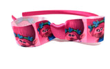 Trolls Poppy Inspired Pink Side Knot Bow Headband