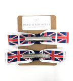 Union Jack Bow Hair Clip Set