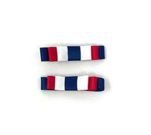 Union Jack Triple Bow Hair Clip Set