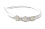 White Glitter Heart Headband