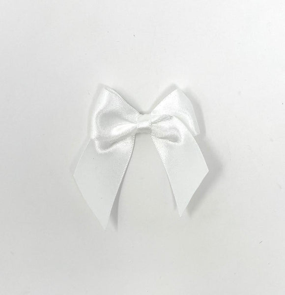 White Self Adhesive Bows - Pack of 10