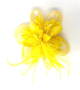 Yellow Feather Fascinator