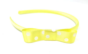 Yellow Polka Dot Side Bow Headband