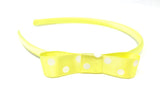 Yellow Polka Dot Side Bow Headband