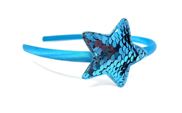 Turquoise Blue Sequin Star Headband